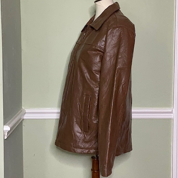 HABAND Executive Division Men’s Medium Brown Leather Coat With Zip In Lining - Picture 2 of 9